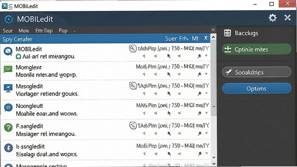 MOBILedit���Ź������棬��ʾ�����б��ͱ���ѡ��