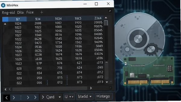 MiniHex�����򿪴��̱༭ģʽ����ʾ�����������ݣ�����ײ����������������û����ڲ鿴��1024�����������а�͸���Ĵ���ͼ����ڴ���ͼ�꣬�Ƽ���ʮ��