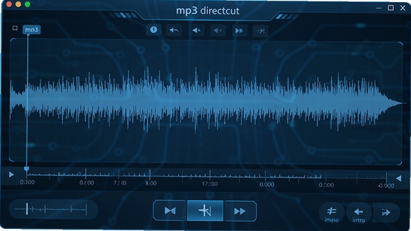 mp3 directcut������չʾ��������Ƶ���α༭���ڣ���ɫ�Ƽ������⣬������ʱ�������иť��������Ⱦͼ