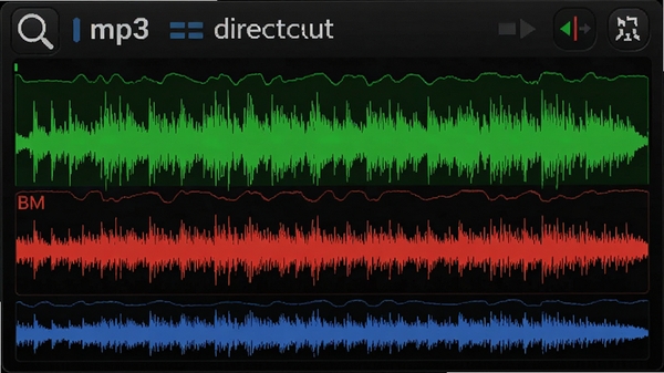 mp3 directcut��ɫ������ʾ����ɫ����������������ɫ��ʾ��������ɫΪ������������зŴ󾵹���ͼ��