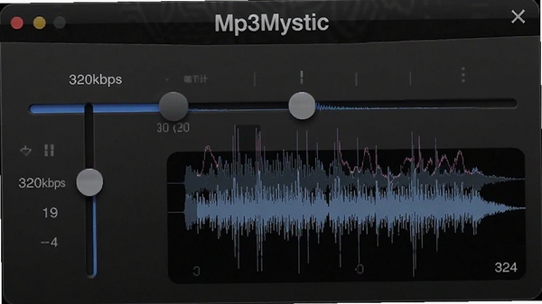 չʾMp3Mystic����������壬�����ʻ��鴦��320kbpsλ�ã�����ͼ��ʾ�������Ч��