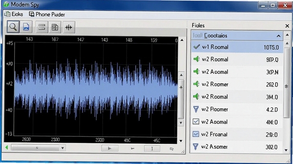 Modem Spy���������ͼ��չʾ�绰¼�������壬����ͼ��ͨ���б������ɼ�