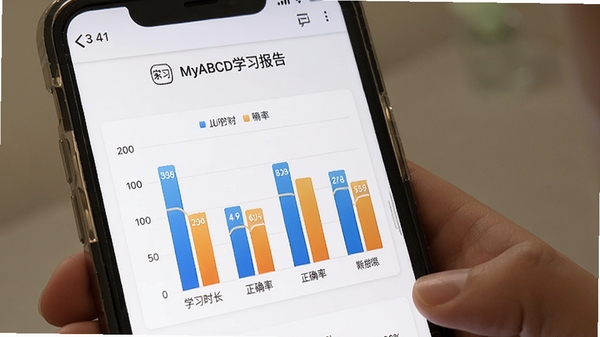 MyABCDѧϰ����ҳ�棬��״ͼչʾѧϰʱ������ȷ�ʣ��ҳ��ֻ��˲鿴