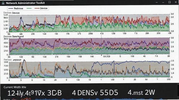 Network Administrator Toolkit������ؽ��棬չʾ����ʵʱ����ͼ����ע��ͬ��ɫ������ͬ�豸��Э�飬�·��е�ǰ����ʹ�������֣�ֱ������