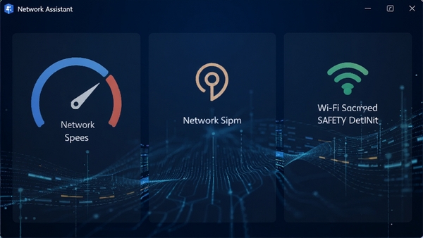 һ��չʾNetwork Assistant����������ĸ����ͼ���������������١�������ϡ�Wi-Fi��ȫ���ȹ���ģ�飬����Ϊ�ִ���Լ������ɫ�Ƽ������������������������������Ч��������רҵ�Ҹ��пƼ��С�