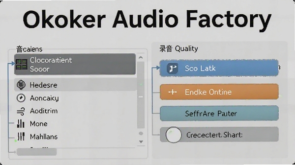 Okoker Audio Factory¼�����ý��棬չʾ��Դѡ���¼������ѡ�����Ϊǳ��ɫ��ͻ����������