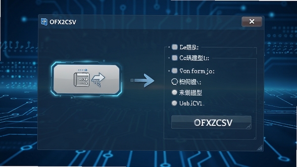 OFX2CSV���������ͼ��չʾ����ת���������̣������ڰ����ļ�ѡ��ť��ת��ѡ�����Ϊ��ɫ�Ƽ��з��