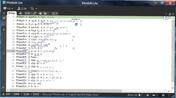 PilotEdit Lite�򿪳����ļ�ʱ���������棬�ײ���ʾ�ļ���С���������༭���޿���