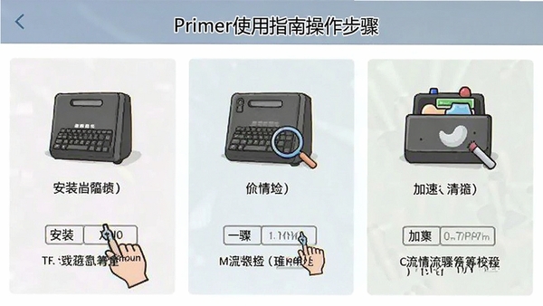 Primerʹ��ָ�ϲ��������ͼ��������װ����졢���������ٵ����̣�ͼ�Ĳ�ï