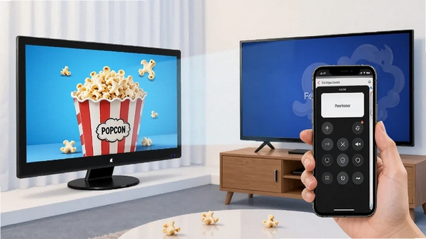 PopcornͶ������ʾ��ͼ�����Ի���Ͷ�䵽�����ϣ��ֻ���ʾң�ؽ���