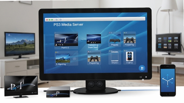 һ��չʾPS3 Media Server�ڵ��������У�����������������PS3�����ܵ��Ӻ��ֻ����豸��ʾ��ͼ������Ϊ�ִ��Ҿӻ��������дʵ��ɫ��������ͻ�������Ķ��豸�������ܡ�