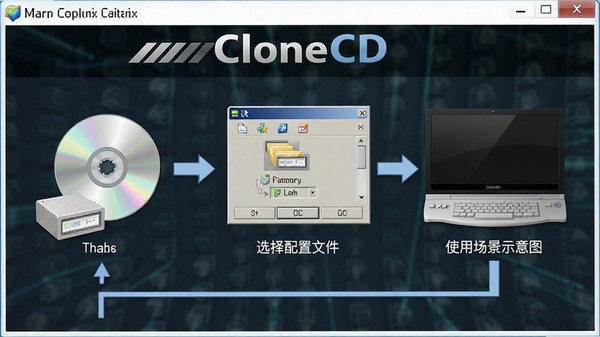 CloneCDʹ�ó���ʾ��ͼ������������̡�ѡ�������ļ�����ʼ���ƵȲ��裬����������