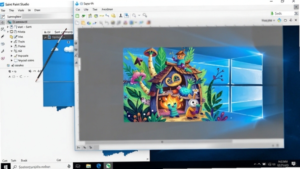 Saint Paint Studio����������Windows�����ϵĽ�ͼ����������ʾ������ڣ���������һ��ɫ�����޵Ĳ廭�����廷�����ࡣ
