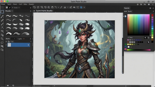 һ��չʾSaint Paint Studio��������ĸ����ͼ�������а������ֻ��ʹ��ߡ�ͼ������ɫ��ѡ��������������һ�����ڻ��Ƶ���÷���ɫ�廭��������רҵ�Ҹ��д��⡣
