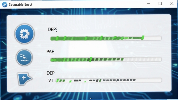 Securable���������ͼ��չʾCPU�������PAE��DEP��VTָ�������ɼ�������Ϊ�ִ��Ƽ�����ɫ����ͼ����רҵ�������������������ʺ���Ϊ��������ҳ��ͼ