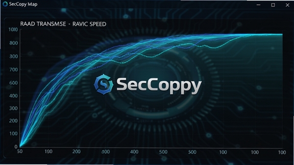 SecCopy���������ж��̴߳����ʵʱ�ٶ�����ͼ����ʾ����̲߳��ж�д���ݣ�����Ϊ��ɫ�Ƽ��н��棬��ɫ����ɫ��������������̬չʾ���ٴ���״̬������������SecCopyƷ�Ʊ�ʶ