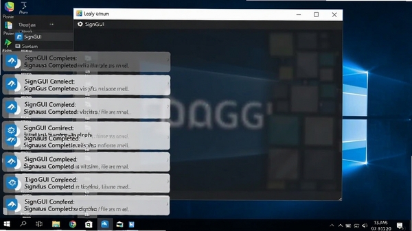 SignGUI������Windows�����ϵĽ�ͼ����������ʾ����ļ�ǩ�����֪ͨ������Ϊ����������