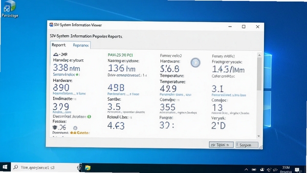 SIV-System Information Viewer����������Windows���棬�û����ڲ鿴ϵͳ���棬���汳��Ϊ������ɫ���䣬���洰����ʾ����Ӳ���÷ֺ��¶�����