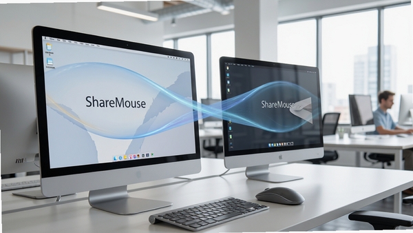ShareMouse����Ļ�л���ʾ������һ̨������Ļ������һ̨����Ļ����������������Ч��������Ϊ�ִ��칫�ҳ���