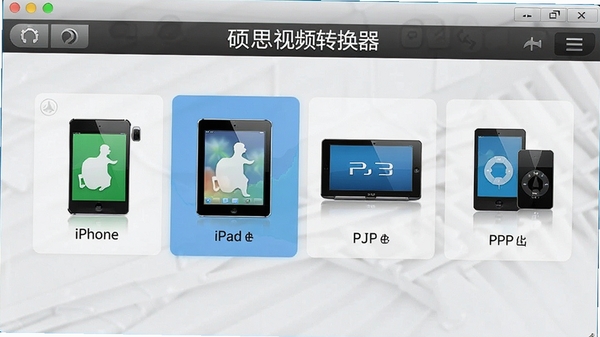 ˶˼��Ƶת�����豸Ԥ��ѡ����棬չʾiPhone��iPad��PSP�ȶ����豸ͼ�꣬ͻ������ƥ�书��