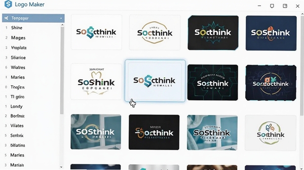 չʾSothink Logo Maker��ģ�����棬�������б����Ҳ�չʾ�����ͬ��ҵ��Logoģ������ͼ�������ͣ��һ��ģ���ϣ�������������