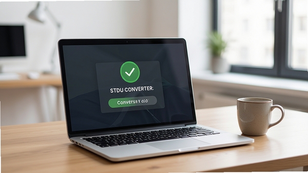 STDU Converterʹ�ó���ʾ��ͼ��һ̨�ʼǱ�������ʾת���ɹ�״̬���Ա߷��п��ȱ���������������