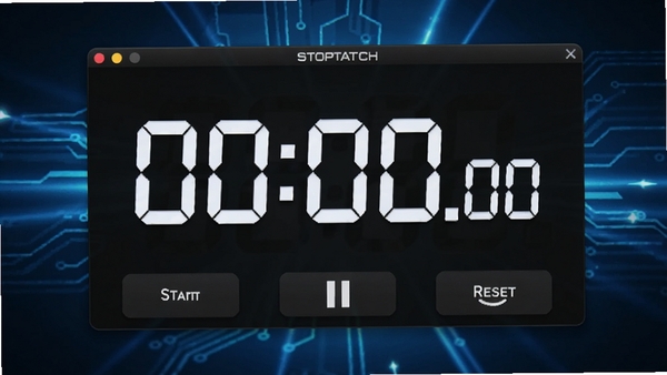 һ���ִ���Լ����Stopwatch���԰��������棬��ɫ���⣬��������ʾ00:00.00����Χ�п�ʼ����ͣ�����ð�ť������Ϊ�Ƽ�����ɫ��Ч��4K������Ⱦ