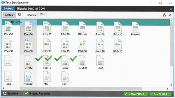 һ���û�����ʹ��Total Doc Converter��������ת���Ĳ�����ͼ����������ʾ����ļ������Ŷӣ�״̬����ʾת���ɹ���