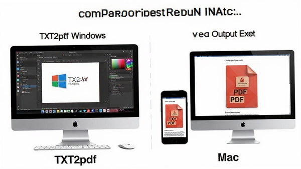 һ��ʾ��ͼչʾTXT2pdf��Windows��Mac�����ϵ�����״̬�Աȣ��Լ����PDF�ļ����ֻ��͵����ϵ��Ķ�Ч��