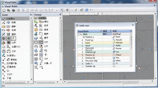 Visual Basic ������չ����ʾ����ؼ����Ա���һ������еı������ڣ�ɫ�����