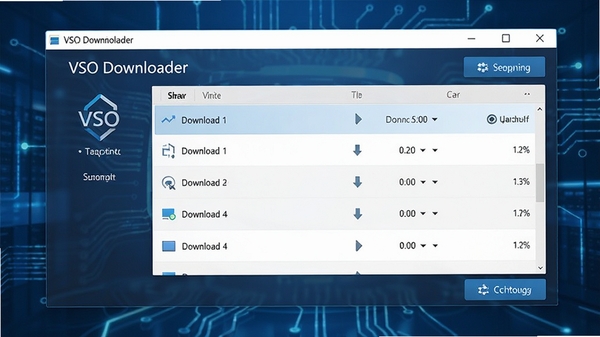 VSO Downloader�������ͼ��չʾ���������б��͹��ܰ�ť������Ϊ�ִ��Ƽ�����ɫ����������Ⱦ