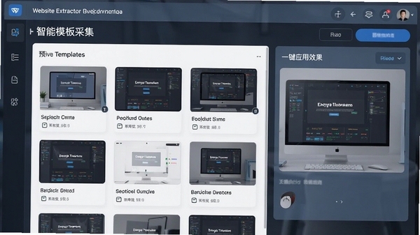 Website Extractor����ģ��ɼ����棬չʾԤ��ģ���б���һ��Ӧ��Ч��