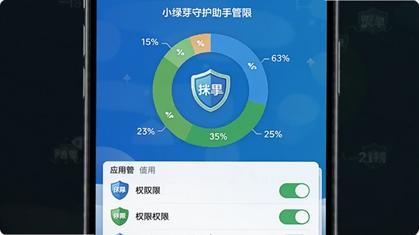 С��ѿ�ػ�����Ӧ��Ȩ�޹������棬�Ի���ͼչʾ��Ȩ��ʹ��������·�ΪӦ���б���Ȩ�޿��أ��������ֱ�����������Զ���ͼ���ʾ��ȫ������ɫ������ɫ����ɫΪ����