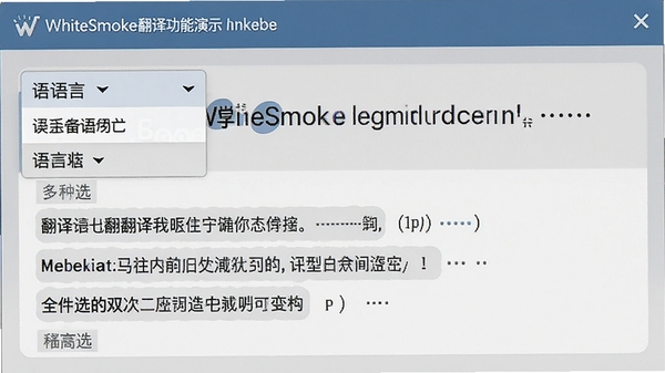 WhiteSmoke���빦����ʾ��Ӣ�ľ��ӷ�������ģ��������·���ʾ���ֱ�ѡ�ʻ㣬�����������ѡ�������˵�