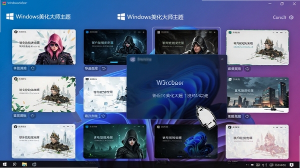 Windows������ʦ�����л����棬չʾ������������ͼ�������ͣԤ��Ч��������Ϊ����ɫ��