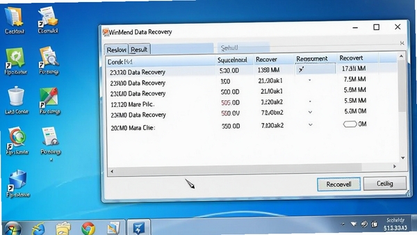 WinMend Data Recovery���н�ͼ��չʾ�ָ��ɹ���Ľ���б����û�������ָ���ť������Ϊ���滷��