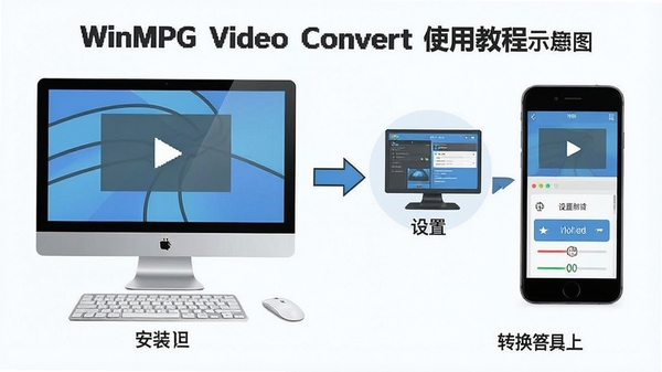 WinMPG Video Convertʹ�ý̳�ʾ��ͼ��չʾ���Ժ��ֻ��������죬������װ�����á�ת���Ȳ��裬���������