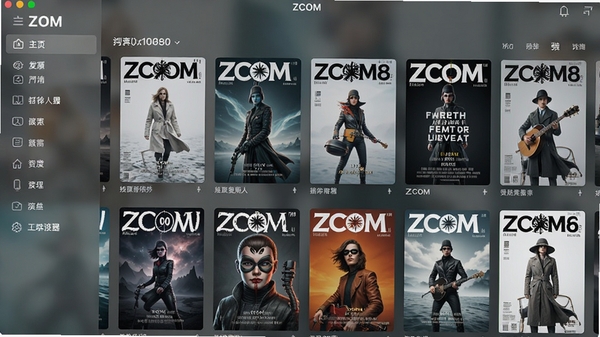 ZCOM杂志订阅器软件主界面截图,展示杂志封面墙和分类导航栏,风格清新现代,分辨率1920x1080