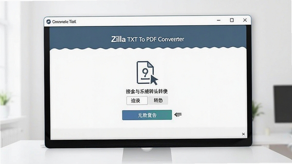 Zilla TXT To PDF Converter���������棬չʾ�ļ���קת���ı�ݲ����������������