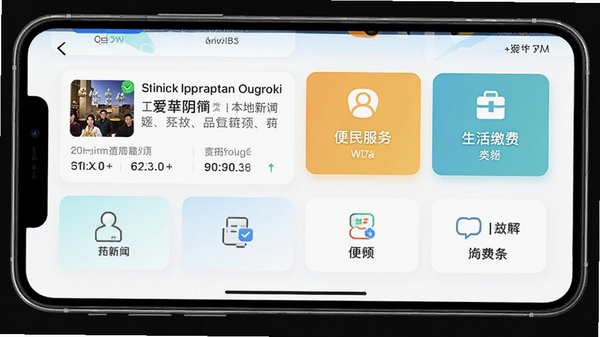 爱华阴app主界面截图,展示本地新闻资讯、便民服务、生活缴费等功能模块,风格简洁现代,色彩明快
