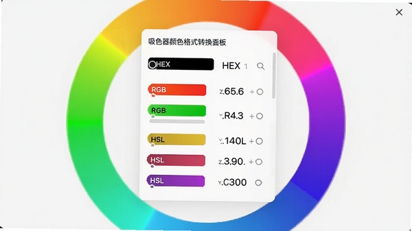 ��ɫ����ɫ��ʽת����壬չʾHEX��RGB��HSL�Ȳ�ͬ��ʽ����ɫ��ֵ������������ת�������׼�������н���ɫ��