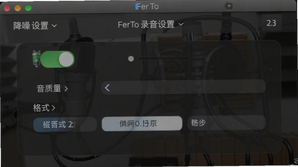 FerTo¼�����ý��棬չʾ���뿪�ء�����ѡ�����ʽѡ��