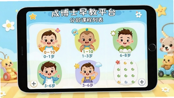 �ɲ�ʿ���ƽ̨����γ��б����棬չʾ��ͬ����εĿγ̷���ͼ�꣬��0-1�ꡢ1-3�ꡢ3-6�ꡢ6-8�꣬ÿ��ͼ����ɰ�����������