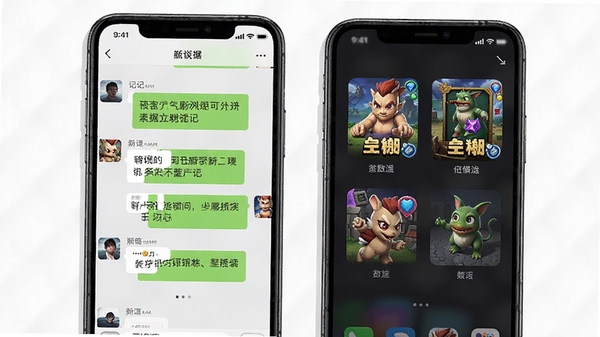 手机搬家应用数据迁移效果图,展示微信聊天记录、游戏存档等数据在新手机上完整呈现