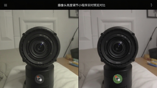 ����ͷ���ȵ���С����ʵʱԤ���ԱȽ��棬���ҷ�����ʾ����ǰ��Ч��