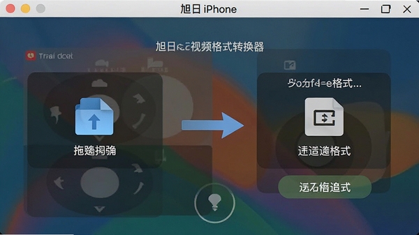 ����iphone��Ƶ��ʽת��������ת�����ܽ��棬չʾ��ק�ļ���ѡ���ʽ�Ĳ���