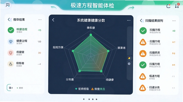 ���ٷ������������棬�״�ͼչʾϵͳ����������ɨ�����������У���ɫ�Թ����ɫ����ͼ�꣬����ɫ����������