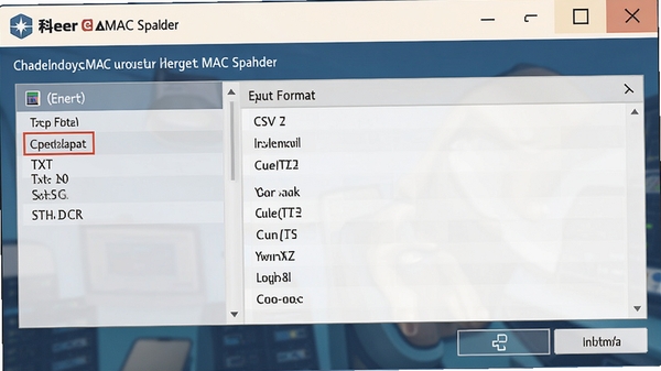 ����MACɨ�����������б��Ľ��棬��ʾ������ʽѡ���CSV��TXT��