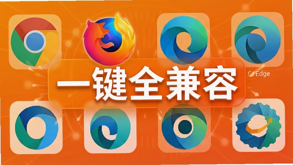 ��ҳ����鿴����֧�ֵĶ������ͼ��ǽչʾ������Chrome��Firefox��Edge��ͼ�꣬�����С�һ��ȫ���ݡ����Ӿ�����������Ϊ�����ɫ��
