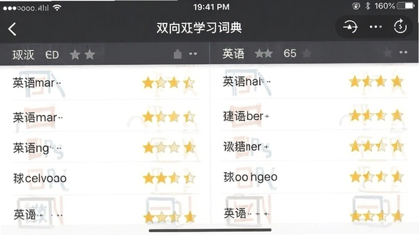 Ӣ����Ӣ˫��ѧϰ�ʵ����ʱ����棬�б�չʾ�������Ǽ����